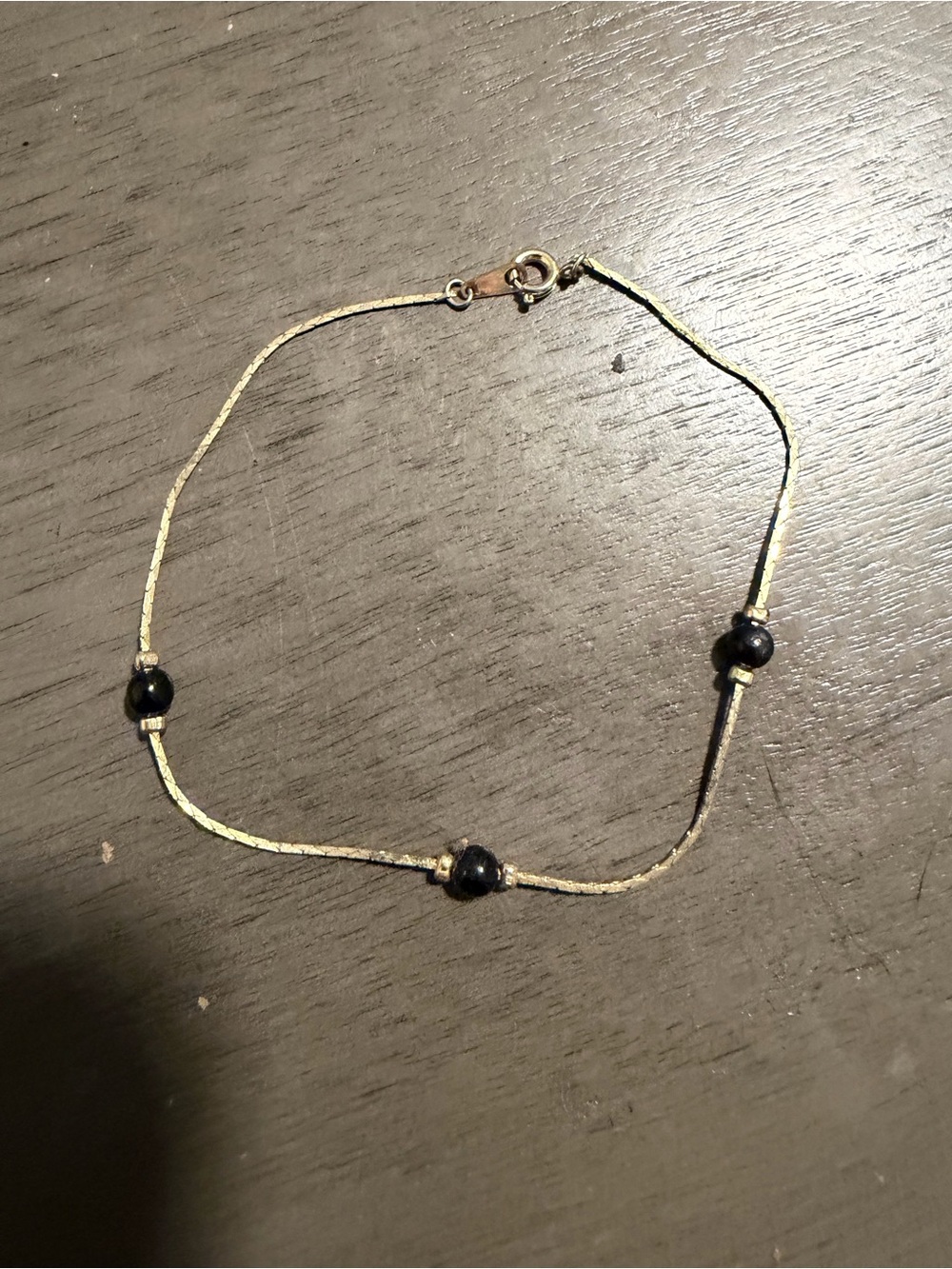 Gold & Black Bead Women's Bracelet